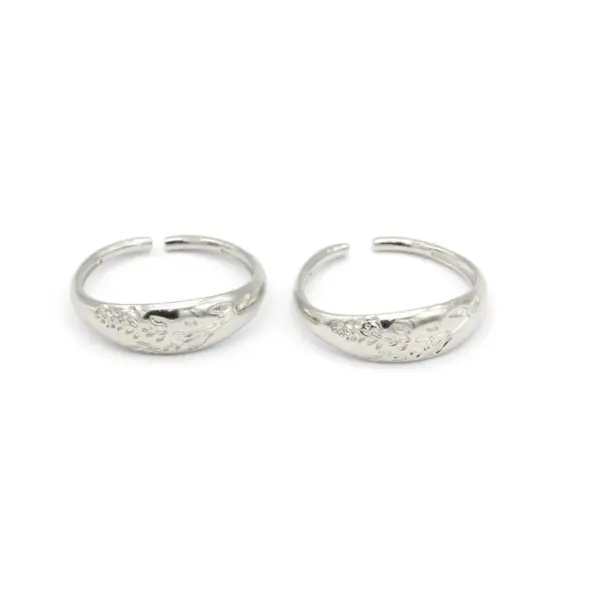 Silver Plated Adjustable Leaf Vintage Rings 1 Pcs