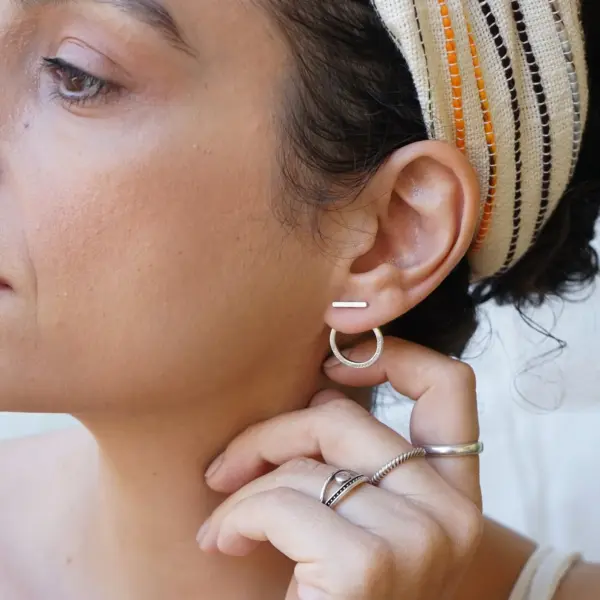 Silver Bar Ear Jackets