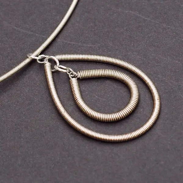 Bass Guitar String Jewelry- Upcycled Silver Bass String Necklace