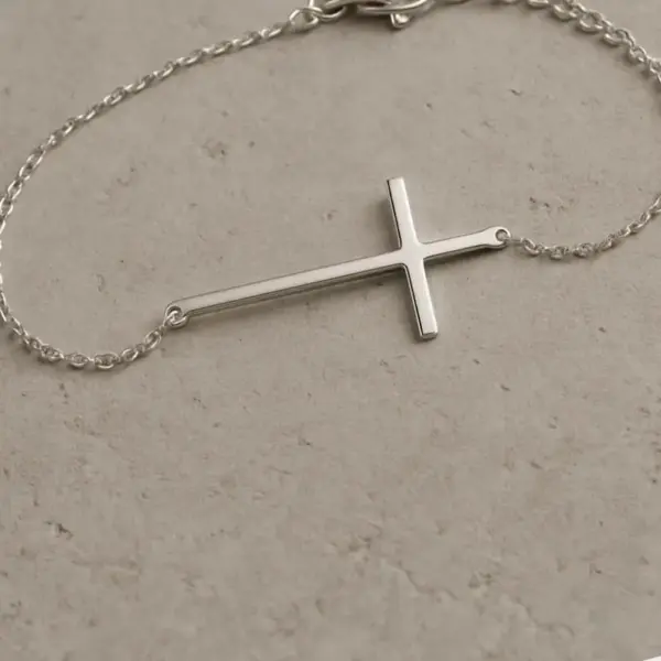Sterling Silver Cross Bracelet