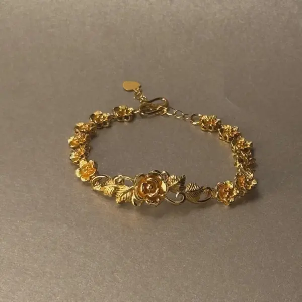 Vintage Gold Rose Bracelet