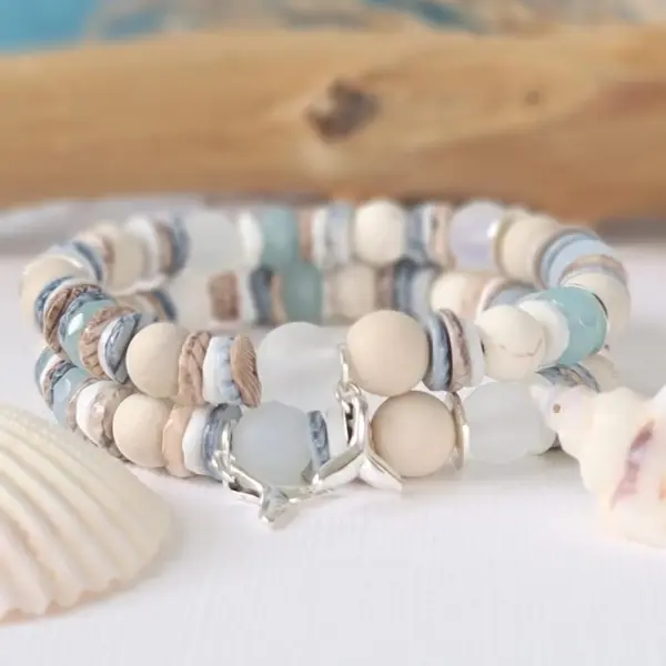2pcs Seashell Bracelet Set, Boho Beach Jewelry